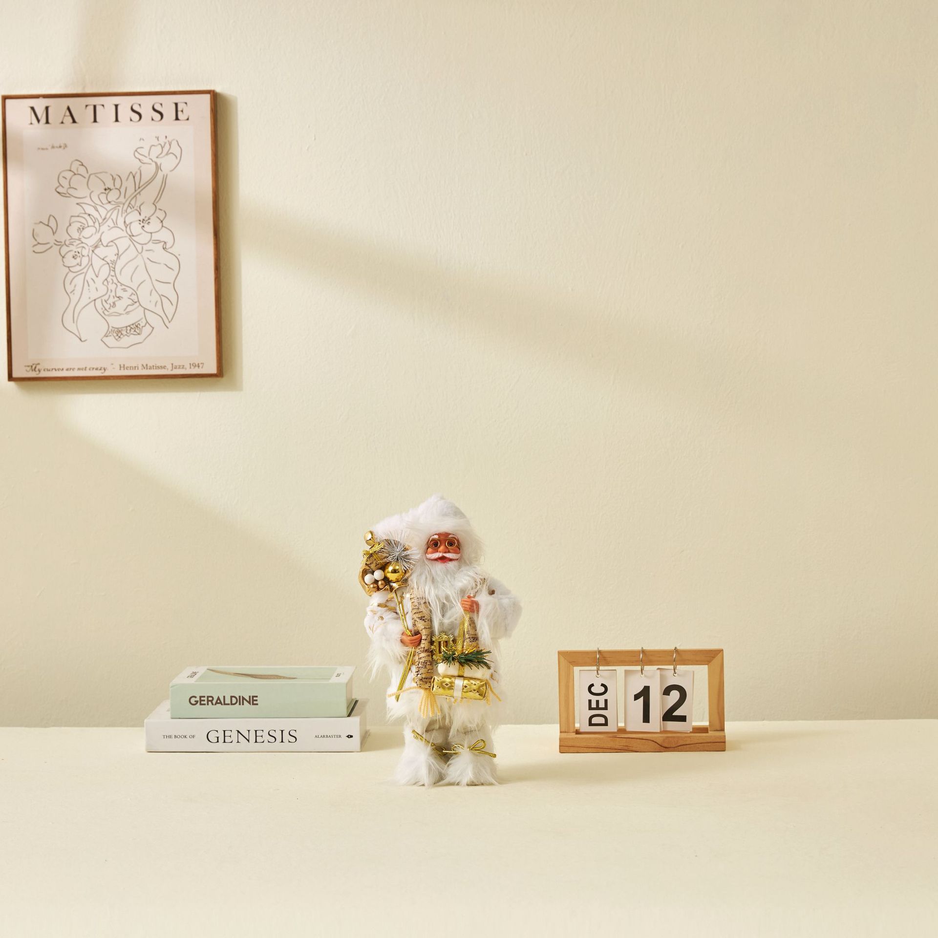 Golden Santa Claus decoración 30/45/60cm Navidad muñeca ventana decoración del hogar creativo nuevo transfronterizo