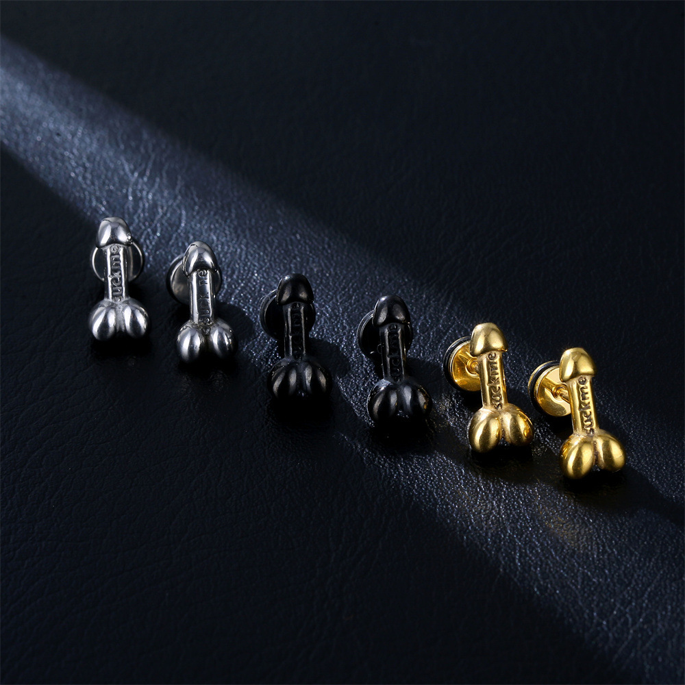 Punk Letter Arrow Stainless Steel Plating Ear Studs 1 Pair