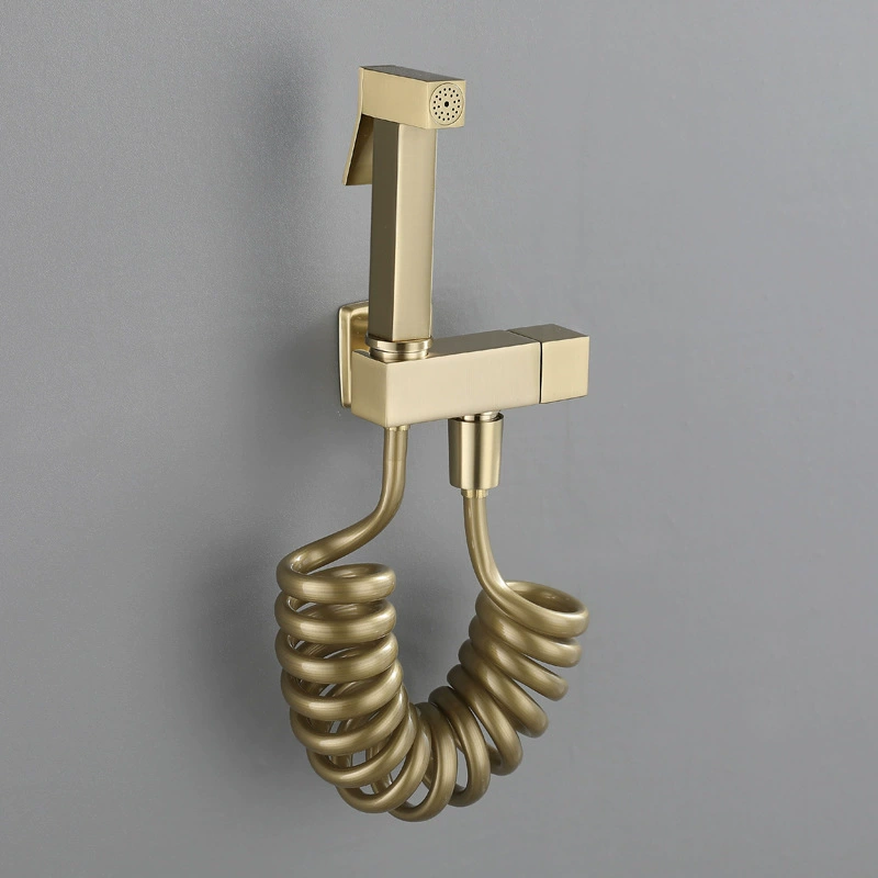 Полосатый золотой медный унитаз наряд распылитель для ванной комнаты с наддувом