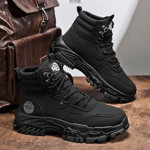 Men's Autumn Martin Boots High-Top British Style American Retro Work Boots Outdoor Hiking Desert Combat Boots