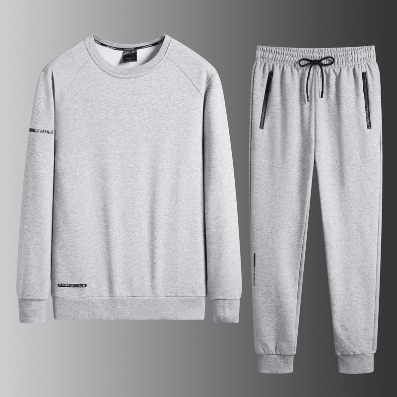 Nuevo otoño y invierno de moda para hombres con suéter de cuello redondo y pantalones casuales juveniles set de hogar set de dos piezas