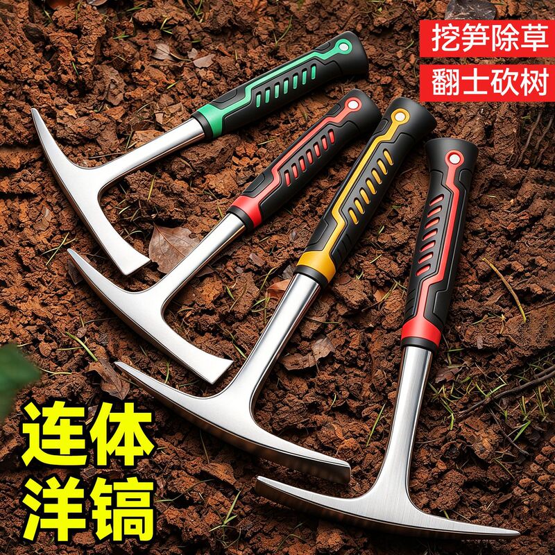 Outdoor Dual-Purpose Axe for Chopping Firewood and Digging Bamboo Shoots, New Model with High Hardness, Non-Slip, Durable, Multi-Functional Integrated Axe Outdoor Dual-Purpose Axe for Chopping Firewood and Digging Bamboo Shoots, New Model with High Hardness, Non-Slip, Durable, Multi-Functional Integrated Axe