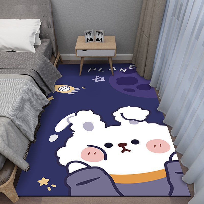 얼굴과 사랑스러운 토끼를 문지릅니다.