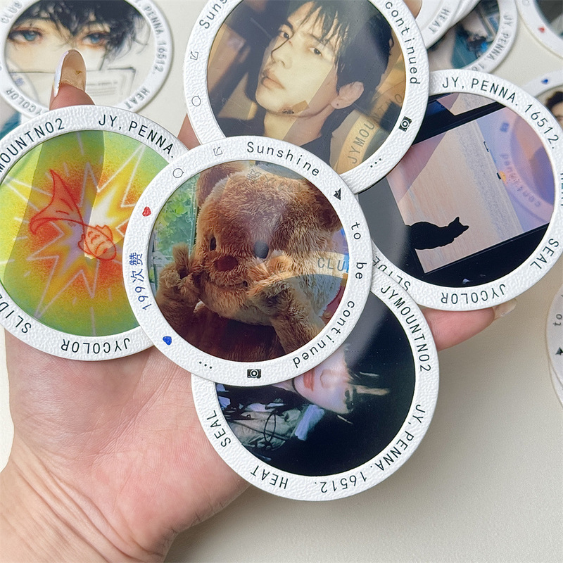 Wholesale round lens frame ins red book same round head picture frame reverse film through card protection frame