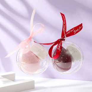 Beauty makeup eggs do not eat powder engraved logo triangle powder puff set makeup eggs sponge eggs water droplets oblique makeup eggs