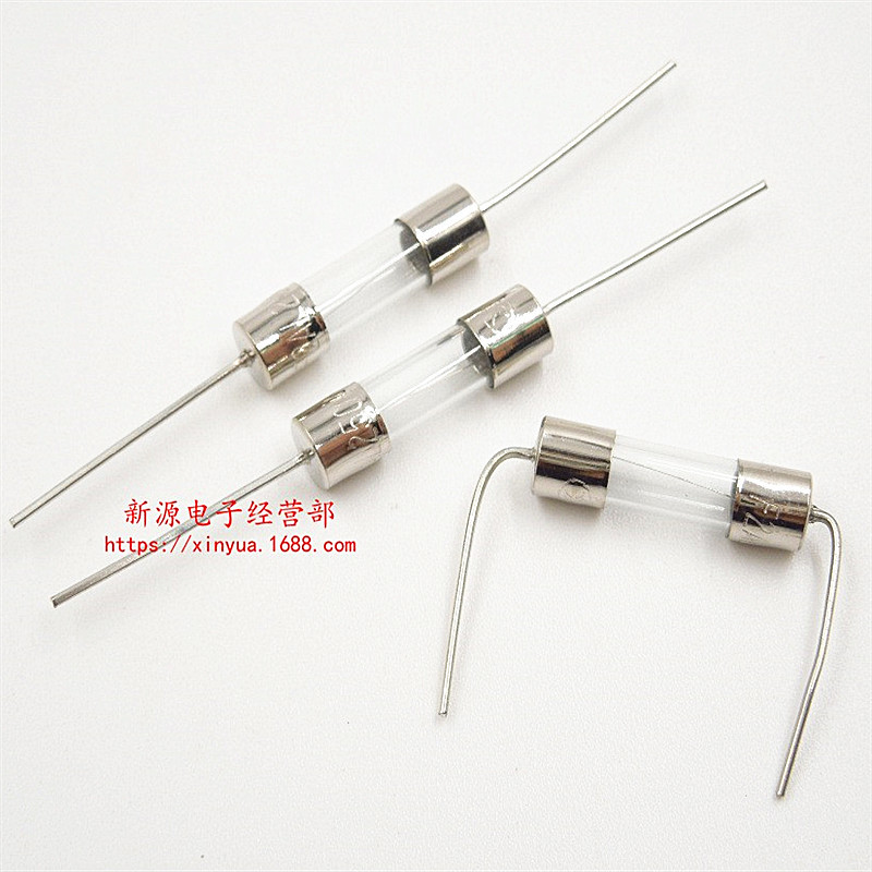 玻璃保险管 电流 250V 5*20 1A 保险管 保险丝 1安 快断 带脚
