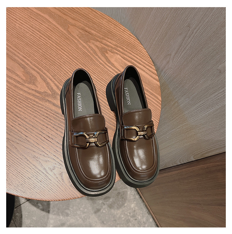 Pferdetitel Schnalle Dicke Sohle Lefu Schuhe Damen Retro Vielseitige kleine Lederschuhe Neuer britischer Stil JK Einzelschuhe_voghion.com