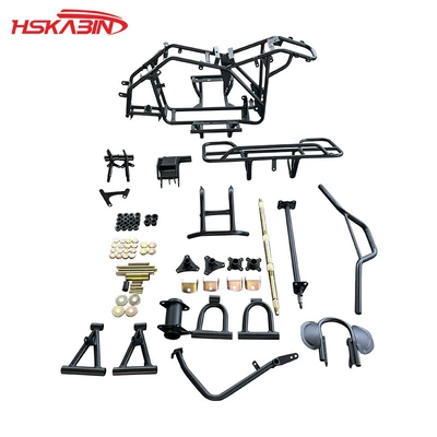 Beach Bike Atv150Cc Motorcycle Small Dinosaur Full Set Iron Rack Handlebar Drum Brake Steering Knuckle Frame (Motorcycle frame)