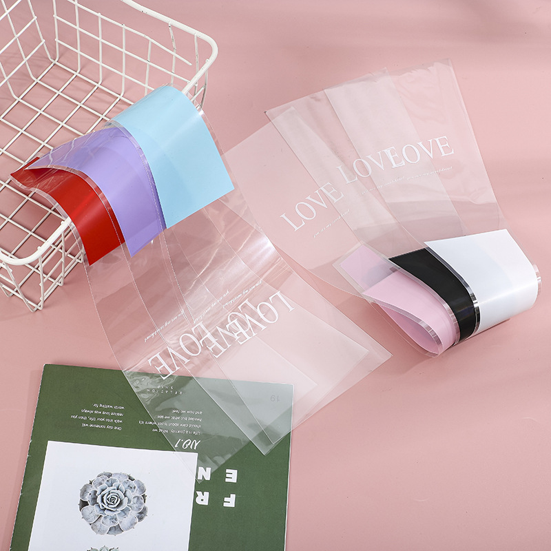 单支玫瑰  包装袋加厚防水半透明花束包装材料批发包装袋