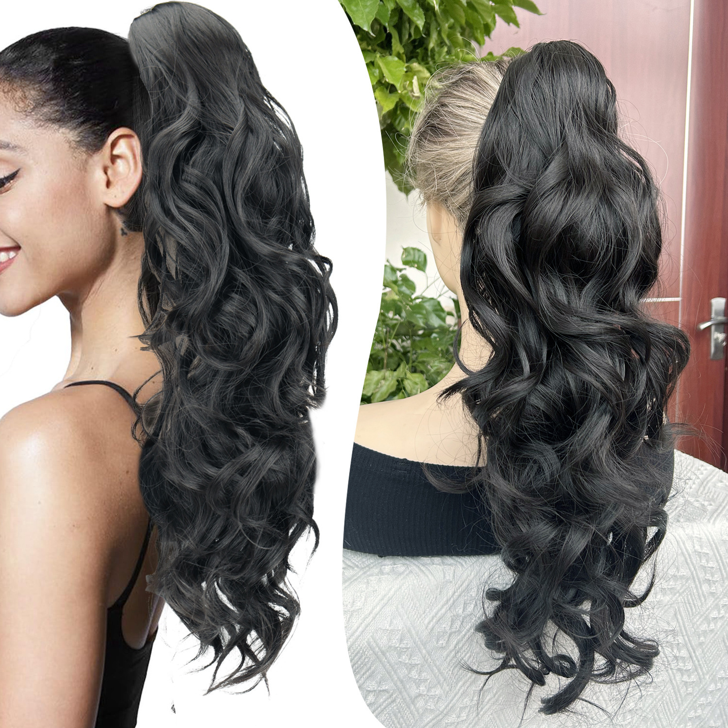 Cauda de caballo transfronteriza captura clips rolling wig