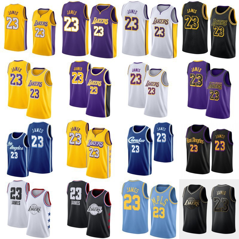 包郵NBA球衣 湖人隊23#詹姆斯刺繡籃球服 James basketball jerse
