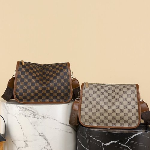 Spring and Summer New Arrival Dumpling Bag Plaid PU Shoulder Crossbody Bag Women's Bag Factory Wholesale Foreign Trade Export Cross-border Taobao Source