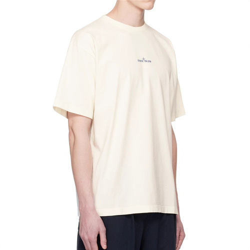 Ocute Breathable Loose Print Skin-friendly Short-sleeve Summer T-shirt Fashion Round Neck Solid Color Men's Clothing Simple