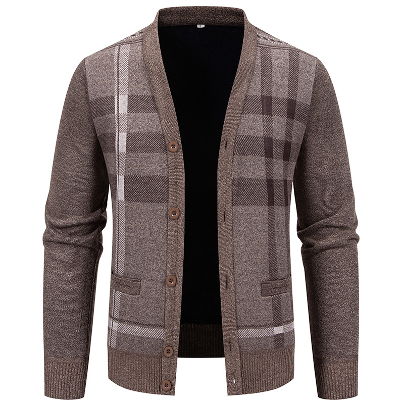 Herrenbekleidung 2024 Herbst und Winter neuer lässiger Pullover für Herren einfarbiger, verdickter Samtpullover mit Strickpullover für Herren_voghion.com
