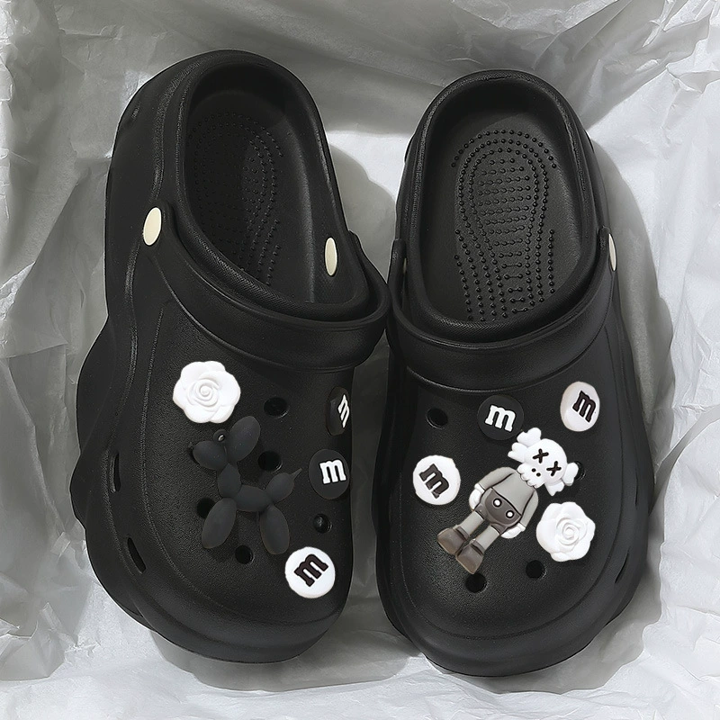Absolutely Cute Croc Shoes Women's EVA Summer Outerwear 2024 New Beach Shoes Anti-Slip Anti-odor Thick Sole Heightening Drags