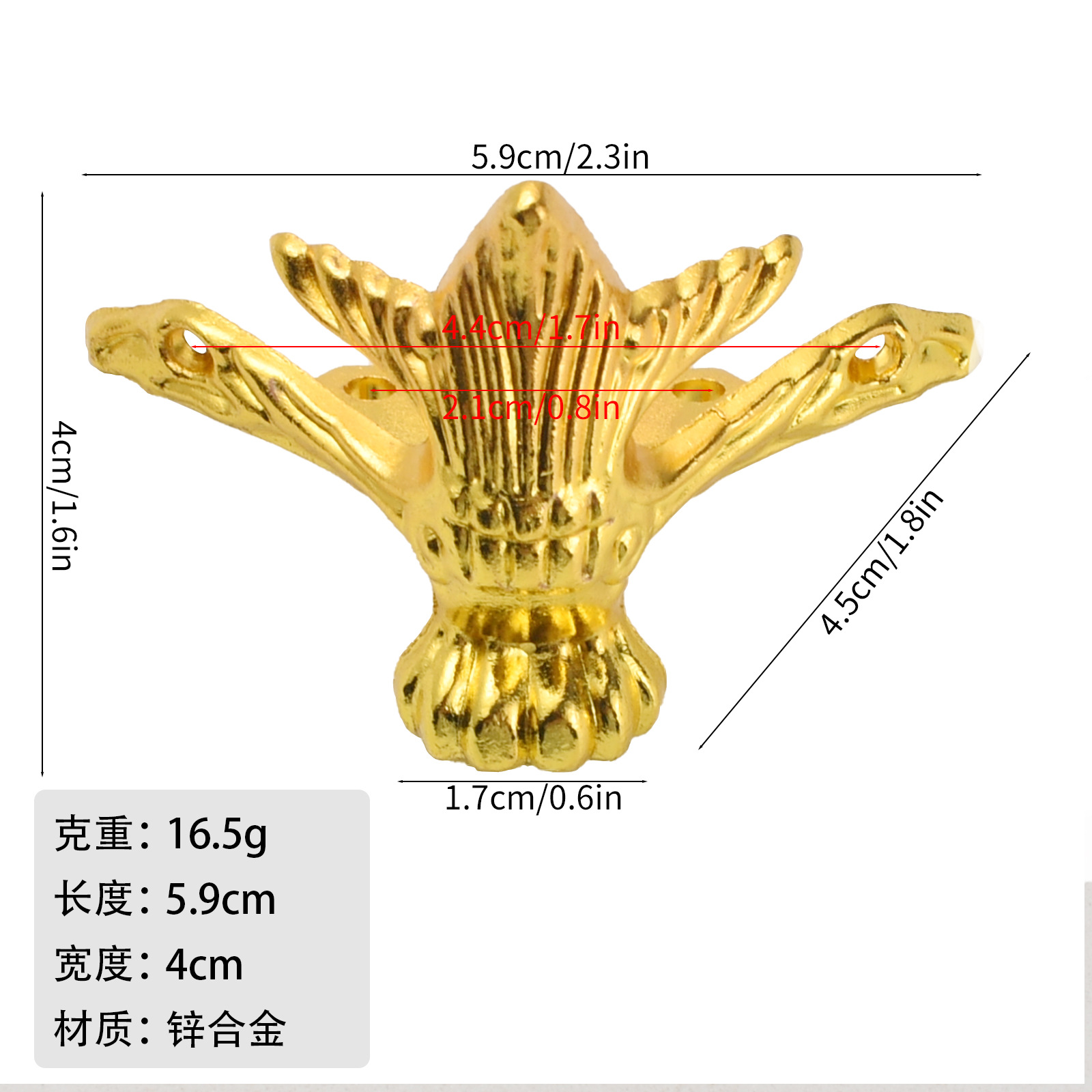 Jingmao Hardware Nuevo estilo chino Aleación antigua Pies pequeños Caja de madera Caja de vino Pies de cuatro lados Pies Guardador de esquina de bronce