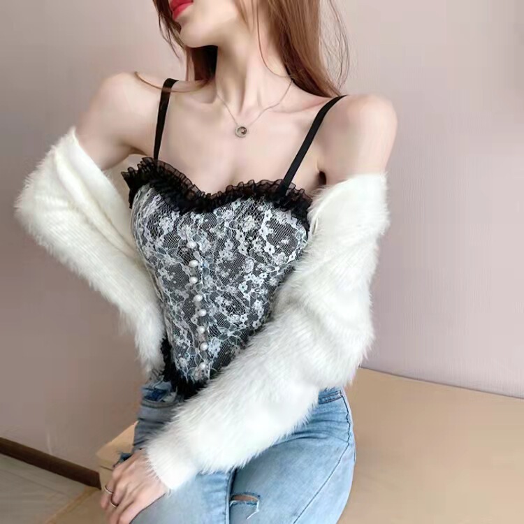 Internet celebrity fixed Cup lace pearl buckle top beauty back wrapped chest tube top outer wear inner base vest underwear for women Internet celebrity fixed Cup lace pearl buckle top beauty back wrapped chest tube top outer wear inner base vest underwear for women