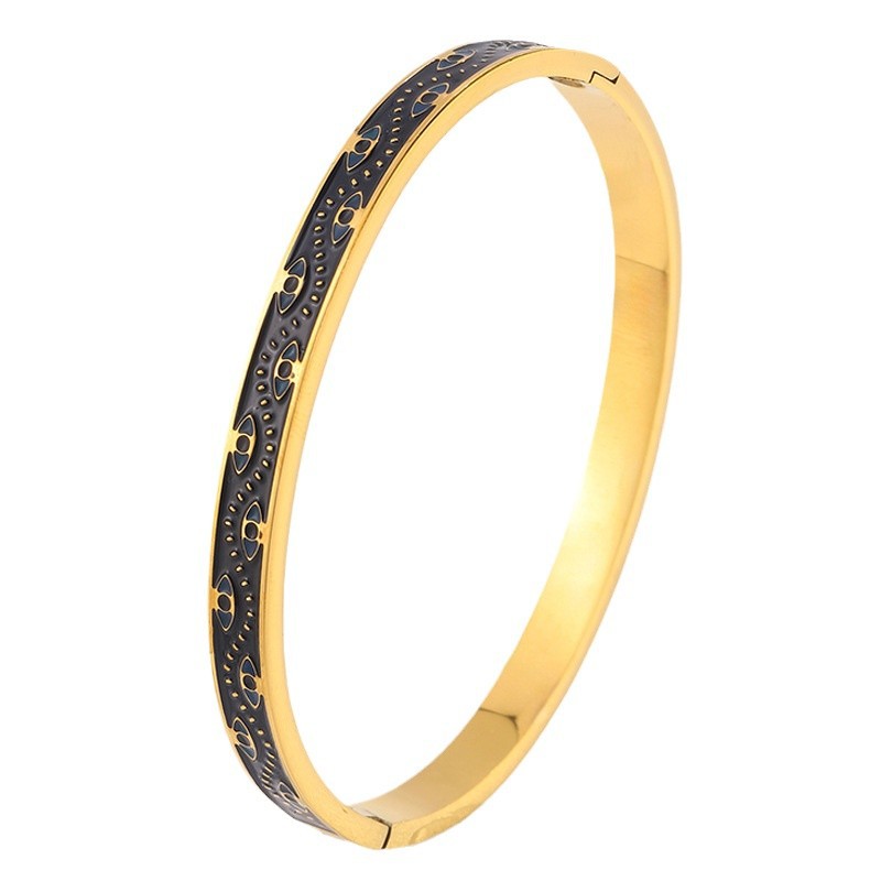 Nuevo retro goteo de aceite brazalete de acero de titanio joyas personalidad brazalete de ojos de joyas de acero inoxidable al por mayor image 5