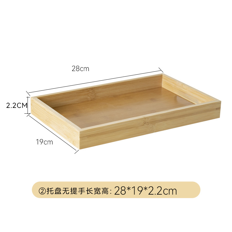 Bandeja rectangular de bambú con doble asa para tazas, té, barbacoa, snacks, pasteles gourmet, postres, ecológica.