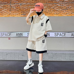 男童夏季短袖t恤男孩套裝8-15歲初中生帥氣半袖POLO衫中大童裝潮8