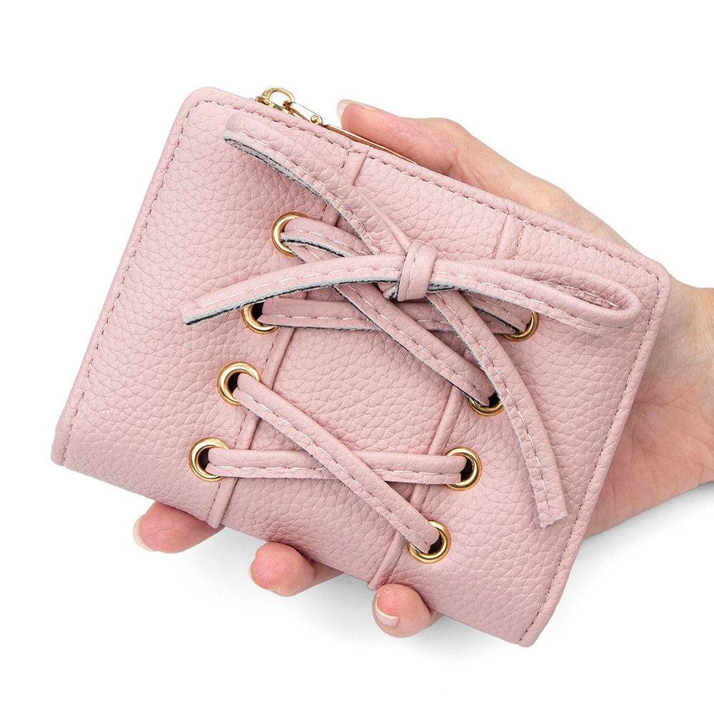 Korean-Style Bow-Tie Coin Purse, Cute Short Style, Large Capacity, Fashionable Women's Small Bag