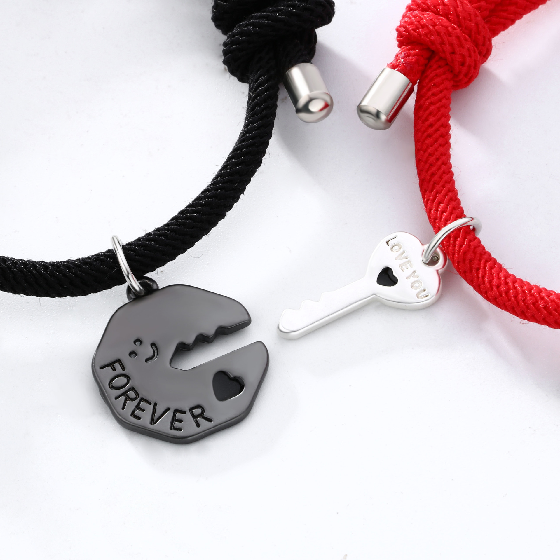 Casual Simple Style Streetwear Key Alloy Plating Valentine's Day Couple Bracelets display picture 8