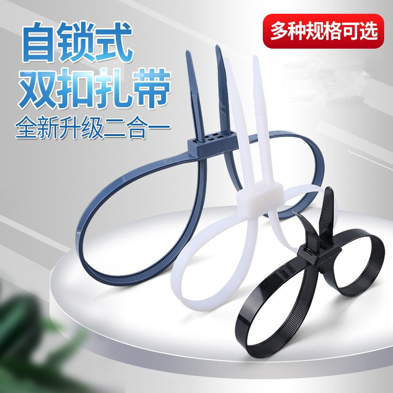 双头双扣扎带双孔尼龙扎带12*700*500*900