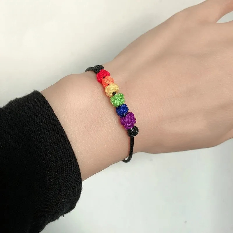 LGBT Rainbow Bracelet pineapple overlapping Hand rope lovely lovers Bracelet Confidante Bracelet Comrade Jewelry