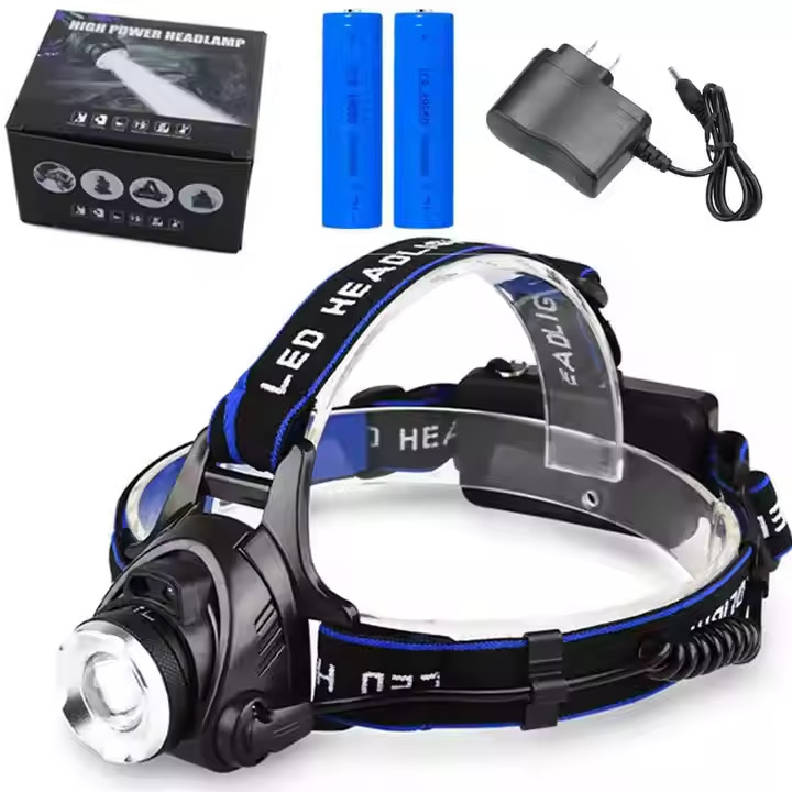 Luz intensa inducción faro telescópico zoom teleproyección USB carga al aire libre impermeable luz de pesca nocturna LED antorcha montada en la cabeza