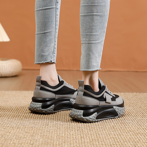 Leather Dad Shoes for Women  Spring New Fashion, Versatile Thick Sole Loafers for Casual and Sporty Women