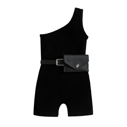 Baoxin foreign trade European and American children's clothing summer Amazon ins foreign single trendy single shoulder pit strip waist bag jumpsuit factory direct sales