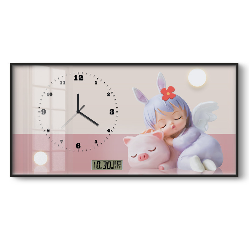 Caja de medidor de electricidad decoración pintura de gran tamaño con reloj calendario perpetuo para niñas que cubren la caja de distribución fuerte y débil pintura colgante del restaurante