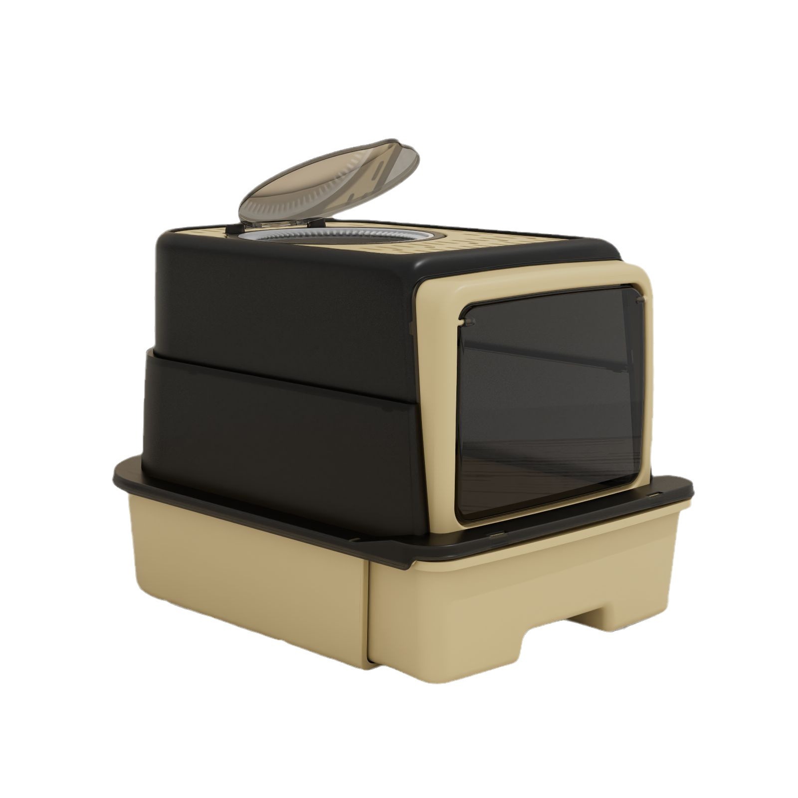 La caja de arena para gatos está completamente cerrada, los productos para gatos, el inodoro para gatos de gran tamaño, la arena y el olor