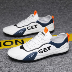 男鞋新款外貿休閒鞋低幫運動板鞋男士一腳蹬懶人鞋潮流豆豆鞋子男