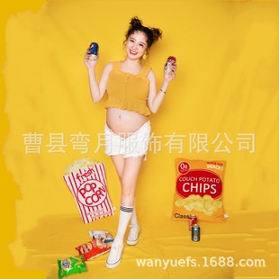 Pregnant women's photography clothing new fresh photo photo clothing studio maternity clothing yellow cute pregnant women's photo clothing