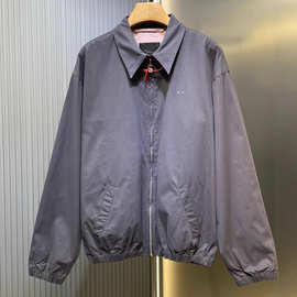 天花板高版本P家   新款小字母logo双面双色拼色新款棉质翻领外套