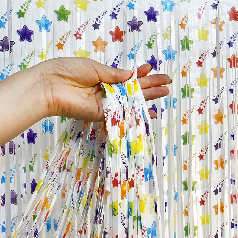 Nueva macaron gradiente cortina de seda la lluvia fiesta cumpleaños boda pared Fondo decoración etapa