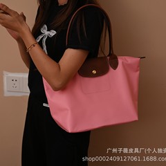 高品質 Longxiang クラシックナイロン餃子バッグ女性の大容量ポータブルショルダーバッグ軽量折りたたみトートバッグ