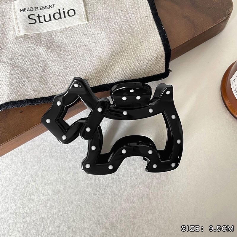 Polka dot puppy black [9cm]