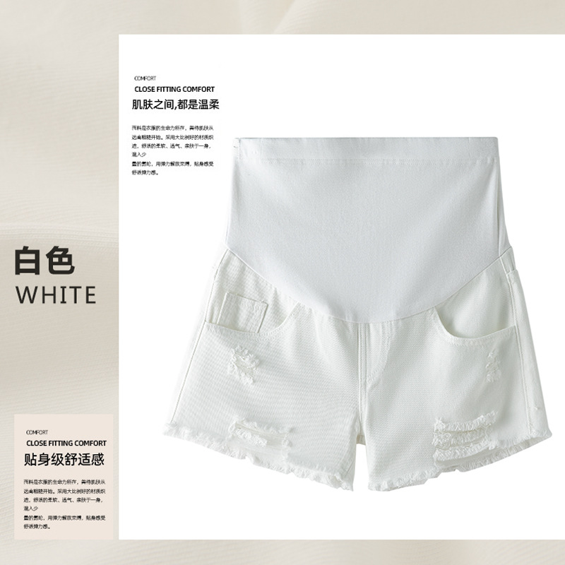 Pantalones cortos de mujer embarazada verano ropa exterior cintura baja Pantalones cortos de mezclilla de mujer embarazada verano nueva primavera suelta pantalones de mujer embarazada 0268