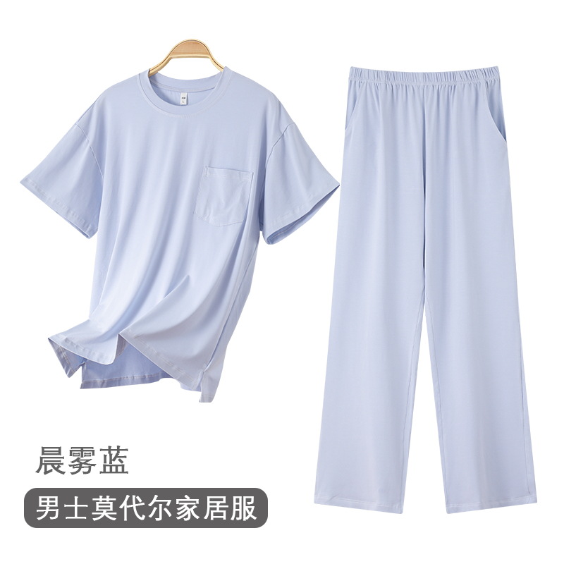 714 남자 아침 안개 블루 [둥근 목 바지]