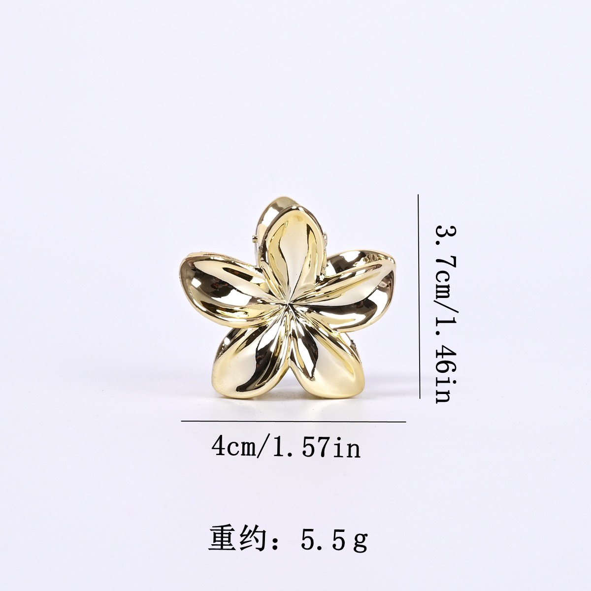 Galvanizado oro y plata huevo flor flor abrazadera de cabello color mediano agarrar abrazadera de cabello medio agarrar abrazadera de cabello de plástico 4cm