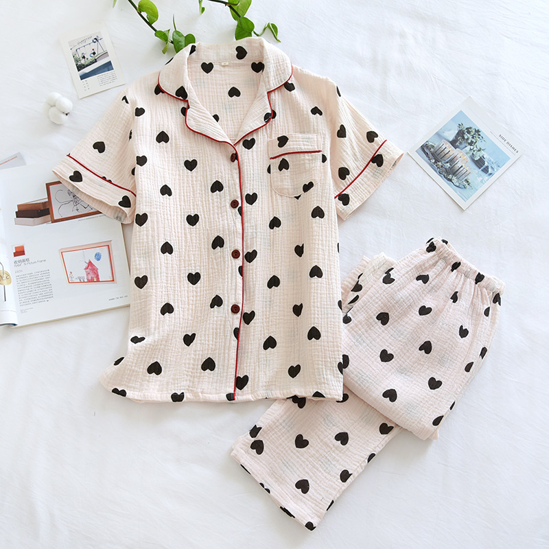 LXLベージュクレープ半袖ロングパンツ