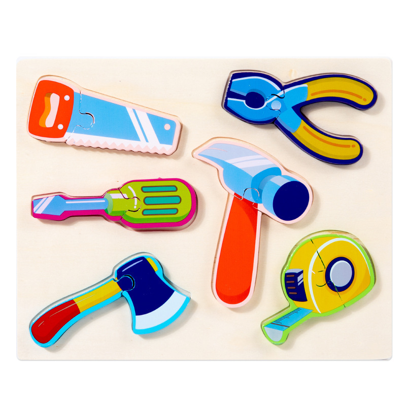 procesamiento de geometría estereoscópica clip puzzle infantil educación temprana de madera puzzle cognitivo de madera interactivo juguete de puzzle