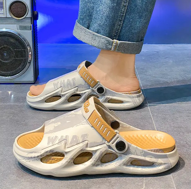 Nuevas zapatillas de verano para hombres, suela gruesa, antideslizante, pisando mierda, adolescente, ocio, deportes, conducción, sandalias de playa