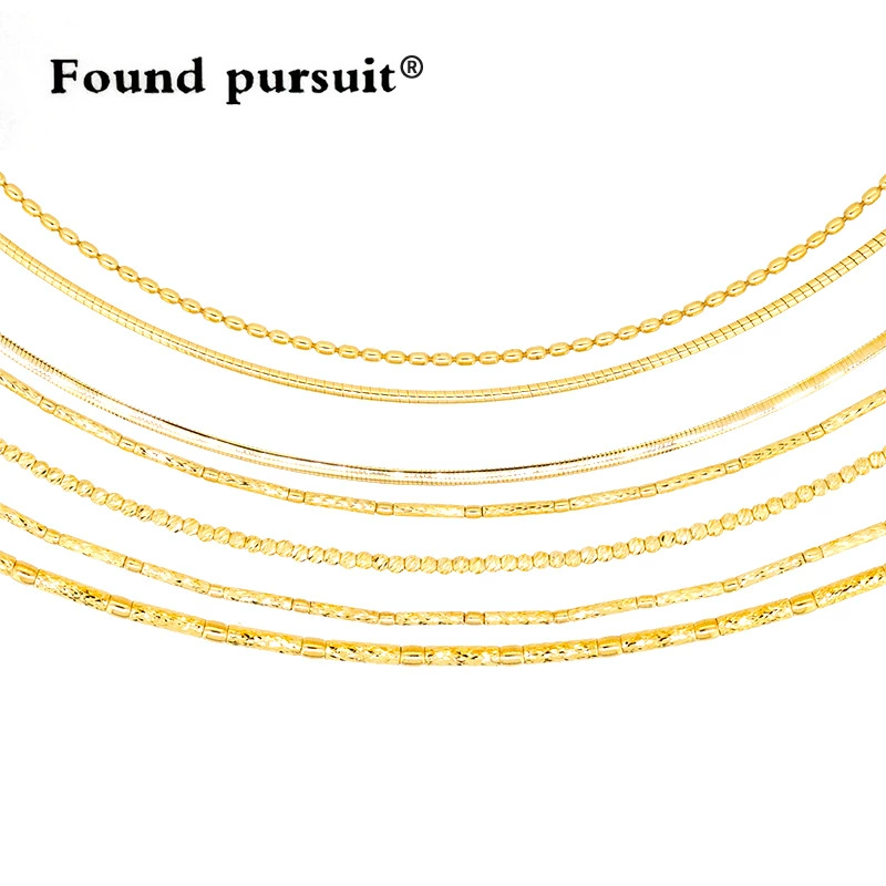 Ожерелье из чистого золота 18 карат, жемчужное колье, аксессуары Au750, ювелирные изделия, японское эластичное регулируемое золото