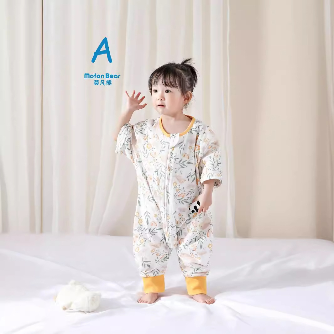 Anyang children's clothing new wholesale category a cotton newborn clothes baby jumpsuit baby leg sleeping bag thin