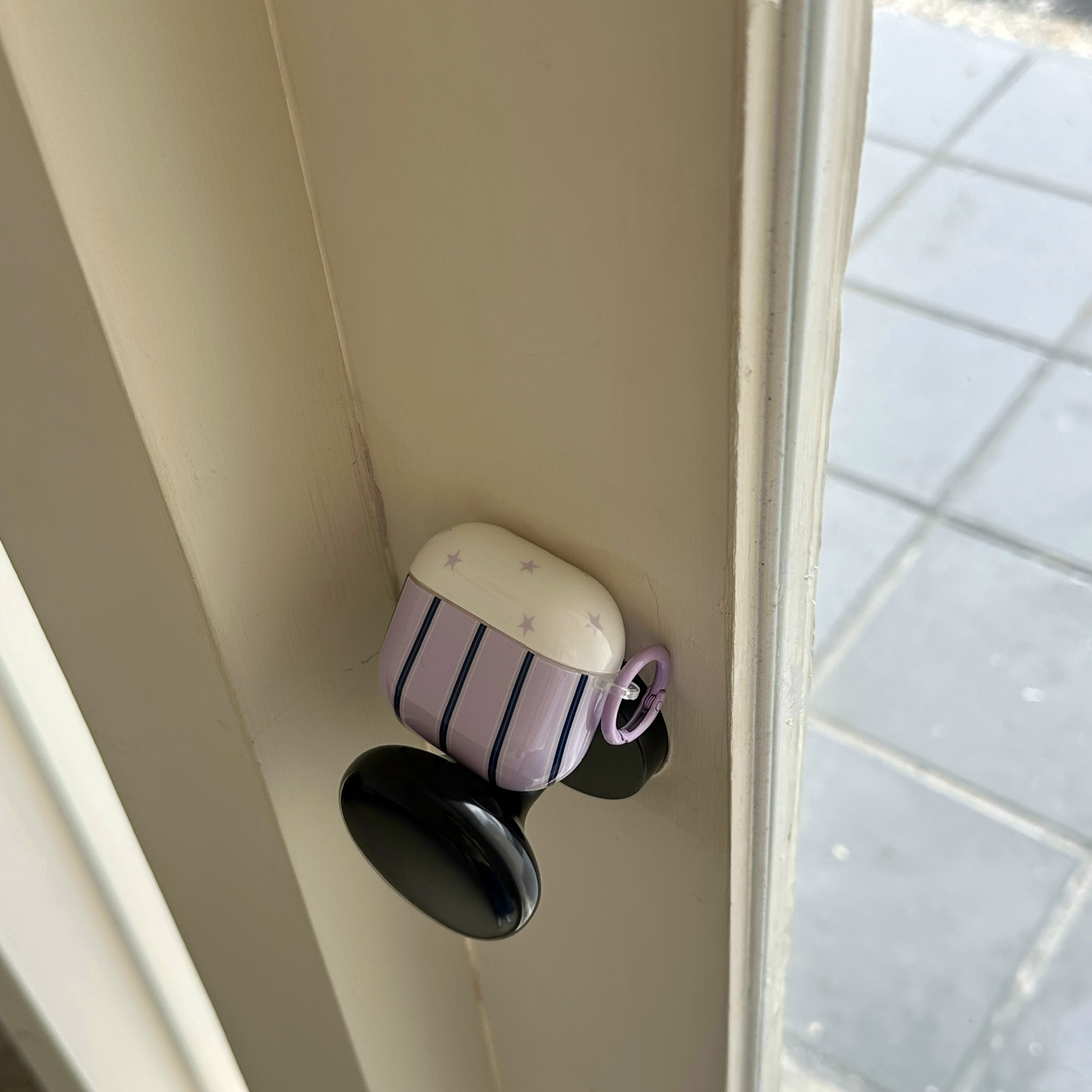 Estrellas de rayas negras y moradas para Airpods Pro2 auriculares airpods 1/2da generación colgante 3/4 pareja Pro