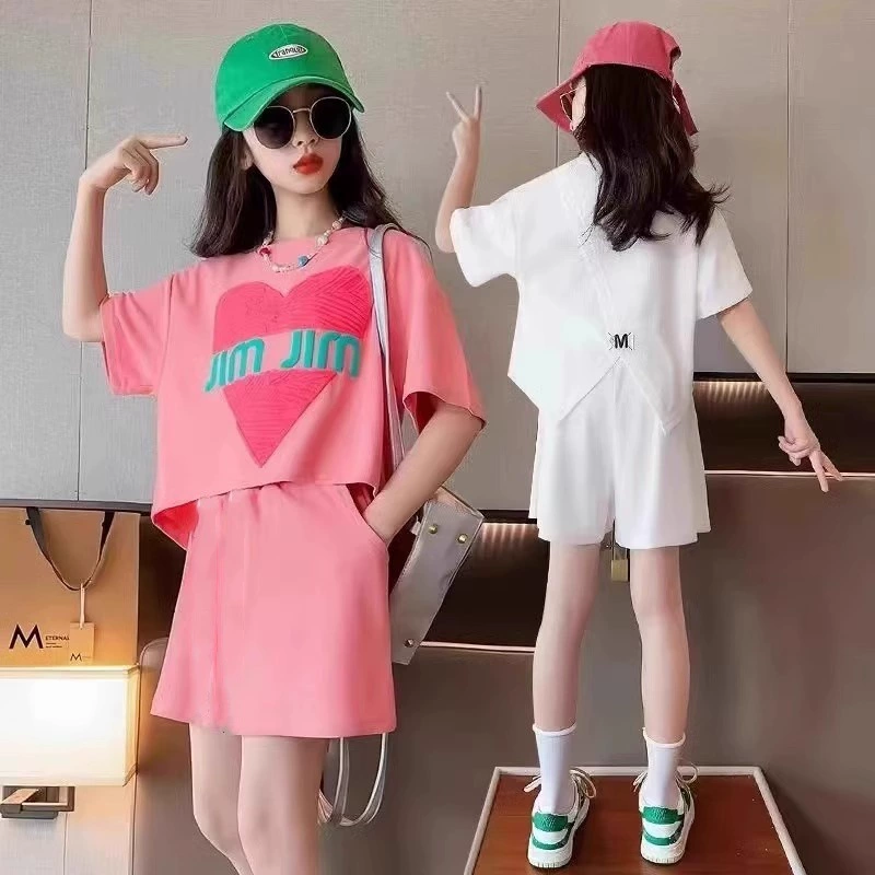 Детский набор для отдыха, oversize, для подростков, интернет-знаменитость, корейский стиль, с коротким рукавом
