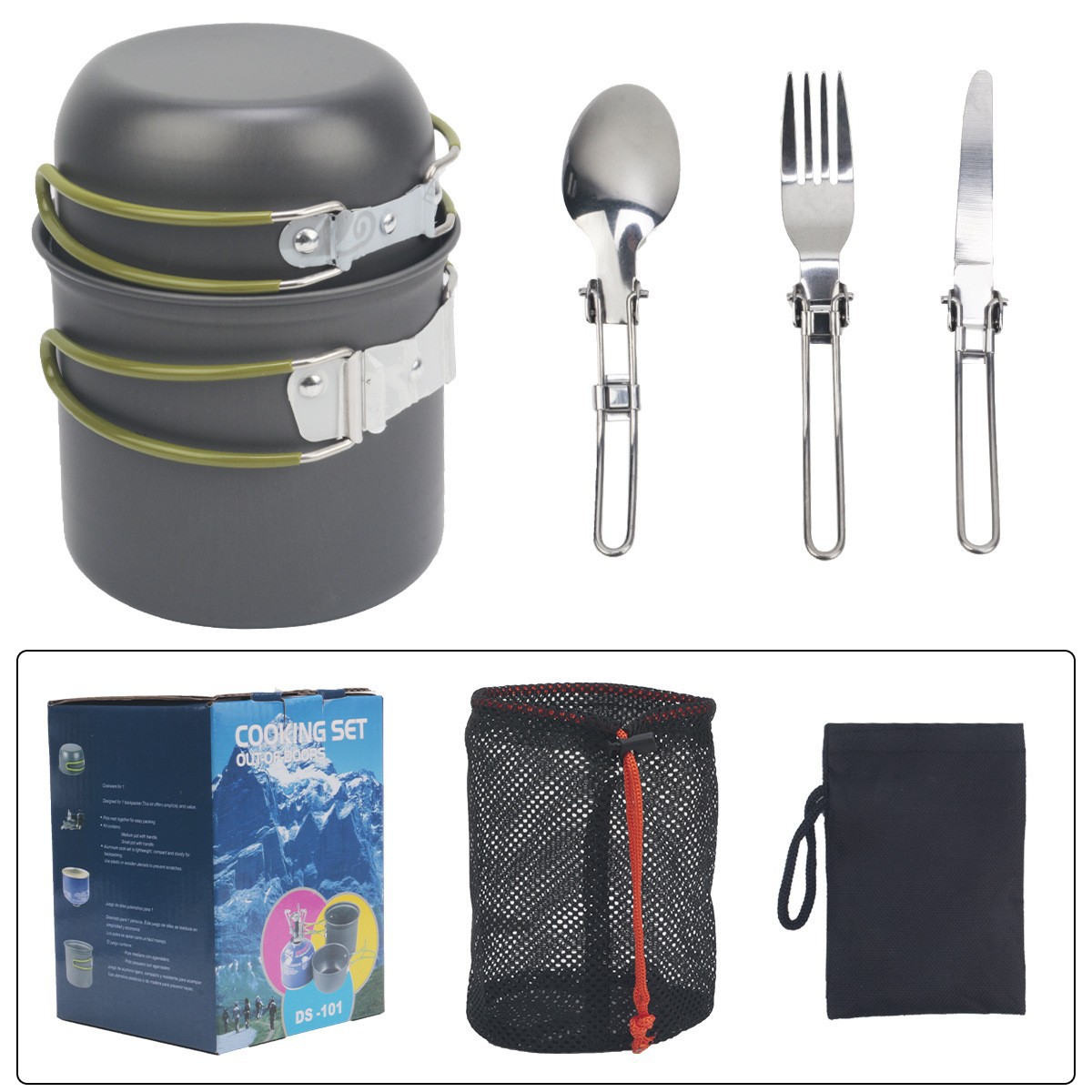 Al aire libre 1 - 2 personas cocina portátil de camping DS - 101 conjunto de cocina simple y rápida 2 piezas de cocina